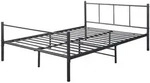 [en.casa] Metallbett, Schwarz, Metall, 140x200 cm, Schlafzimmer, Betten, Metallbetten