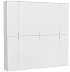 Mid.you Dreht&uuml;renschrank, Wei&szlig;, Holzwerkstoff, 21 F&auml;cher, 183x193x34 cm, FSC Mix,