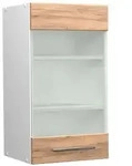 Vicco K&uuml;chenglasschrank, Honigeiche, Wei&szlig;, Holzwerkstoff, 2 F&auml;cher,...