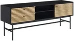 Livetastic Lowboard, Schwarz, Eiche, Metall, Eiche, furniert, 2 F&auml;cher, 2