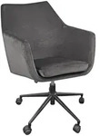 Carryhome Drehstuhl, Schwarz, Dunkelgrau, Textil, Uni, Drehkreuz, 58x85-95x58 cm,
