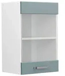Vicco K&uuml;chenglasschrank, Blaugrau, Wei&szlig;, Holzwerkstoff, 1 F&auml;cher, Rechteckig,