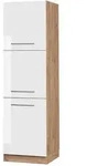 Vicco Vorratsschrank, Wei&szlig; Hochglanz, Honigeiche, Holzwerkstoff, 2 F&auml;cher,