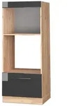 Vicco Mikrowellenschrank, Schwarz Hochglanz, Honigeiche, Holzwerkstoff, 1...