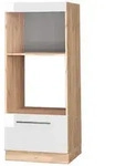 Vicco Mikrowellenschrank, Wei&szlig; Hochglanz, Honigeiche, Holzwerkstoff, 1...