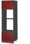 Vicco Mikrowellenschrank, Rot, Anthrazit, Holzwerkstoff, 4 F&auml;cher, Rechteckig,