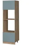 Vicco Mikrowellenschrank, Blaugrau, Honigeiche, Holzwerkstoff, 4 F&auml;cher, Rechteckig,