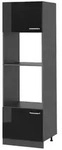Vicco Mikrowellenschrank, Schwarz Hochglanz, Anthrazit, Holzwerkstoff, 4 F&auml;cher,