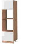 Vicco Mikrowellenschrank, Wei&szlig; Hochglanz, Honigeiche, Holzwerkstoff, 4 F&auml;cher,