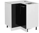 Vicco Eckunterschrank, Schwarz Hochglanz, Wei&szlig;, Holzwerkstoff, 1 F&auml;cher,