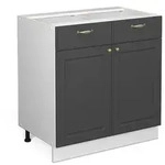 Vicco K&uuml;chenunterschrank, Anthrazit, Wei&szlig;, Holzwerkstoff, 1 F&auml;cher, 2...