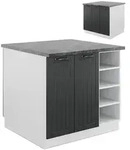Vicco K&uuml;cheninsel, Anthrazit, Wei&szlig;, Holzwerkstoff, 90x82x82 cm, K&uuml;chen,