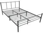 [en.casa] Metallbett, Dunkelgrau, Metall, 120x200 cm, Schlafzimmer, Betten,