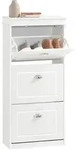 SoBuy Schuhschrank, Wei&szlig;, Holzwerkstoff, 53x117x24 cm, FSC 100%, Garderobe,