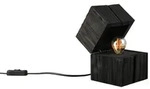 Trio Leuchten Tischleuchte Treasure, Schwarz, Holz, 12x16x12 cm, Schnurschalter,