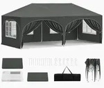 Woltu Pavillon,, Grau, Metall, 300x250x600 cm, Sonnen- & Sichtschutz, Pavillons...