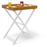 Relaxdays Tabletttisch, Mehrfarbig, Holz, Holzwerkstoff, 40x72x60 cm, Wohnzimmer,