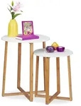 Relaxdays 2Xbeistelltisch, Mehrfarbig, Holz, Holzwerkstoff, 50x60.5x50 cm,