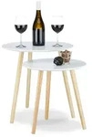 Relaxdays Beistelltisch, Mehrfarbig, Holzwerkstoff, Holz, 47.5x47x47.5 cm,