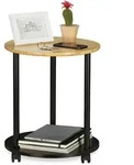 Relaxdays Beistelltisch, Schwarz, Holz, Kunststoff, 40x49x40 cm, Wohnzimmer,