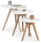 Relaxdays Beistelltisch, Mehrfarbig, Holz, Holzwerkstoff, 50x46x50 cm, Wohnzimmer,