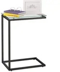 Relaxdays Glasbeistelltisch, Mehrfarbig, Glas, Metall, 30x61x45 cm, Wohnzimmer,