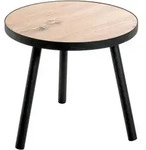 Beistelltisch, Schwarz, Eiche, Metall, Holzwerkstoff, rund, Rundrohr, 40x36x40 cm,
