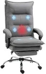 Vinsetto Massage-B&uuml;rostuhl,, Grau, Kunststoff, 74x121.5x66 cm, Arbeitszimmer,