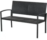 Outsunny Gartenbank, Schwarz, Kunststoff, 60x85x122 cm, Gartenm&ouml;bel, Gartenb&auml;nke