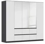 Rauch M&ouml;bel Dreht&uuml;renschrank, Grau, Silber, Wei&szlig;, Holzwerkstoff, 3 F&auml;cher, 6