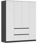 Rauch M&ouml;bel Dreht&uuml;renschrank, Grau, Wei&szlig;, Holzwerkstoff, 3 F&auml;cher, 2...