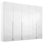 home24 Dreht&uuml;renschrank, Wei&szlig;, Wei&szlig; Hochglanz, Holzwerkstoff, 9 F&auml;cher,