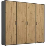 Rauch M&ouml;bel Dreht&uuml;renschrank, Grau, Eiche Artisan, Holzwerkstoff, 7 F&auml;cher,