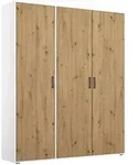 Rauch M&ouml;bel Dreht&uuml;renschrank, Wei&szlig;, Eiche Artisan, Holzwerkstoff, 4 F&auml;cher,