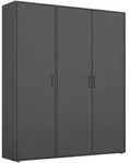 Rauch M&ouml;bel Dreht&uuml;renschrank, Grau, Holzwerkstoff, 4 F&auml;cher, 140x194x53 cm, Blauer