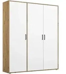 Rauch M&ouml;bel Dreht&uuml;renschrank, Wei&szlig;, Eiche Artisan, Holzwerkstoff, 4 F&auml;cher,