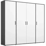 Rauch M&ouml;bel Dreht&uuml;renschrank, Grau, Wei&szlig;, Holzwerkstoff, 7 F&auml;cher, 187x194x53 cm,