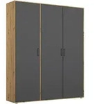Rauch M&ouml;bel Dreht&uuml;renschrank, Grau, Eiche Artisan, Holzwerkstoff, 4 F&auml;cher,
