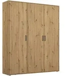 Rauch M&ouml;bel Dreht&uuml;renschrank, Eiche Artisan, Holzwerkstoff, 4 F&auml;cher, 140x194x53