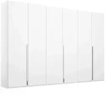 home24 Dreht&uuml;renschrank, Wei&szlig;, Holzwerkstoff, 9 F&auml;cher, 301x223x60 cm, Blauer