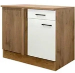 FlexWell Eckunterschrank, Eiche, Magnolie, Holzwerkstoff, 1 F&auml;cher, 1 Schublade(n)