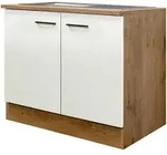 FlexWell Sp&uuml;lenunterschrank, Eiche, Magnolie, Holzwerkstoff, 100x85x57 cm, Made in