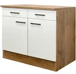 FlexWell K&uuml;chenunterschrank, Eiche, Magnolie, Holzwerkstoff, 1 F&auml;cher, 2