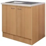FlexWell Sp&uuml;lenunterschrank, Buche, Holzwerkstoff, 100x85x57 cm, Made in Germany,