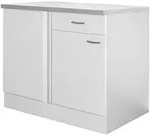 FlexWell Eckunterschrank, Wei&szlig;, Holzwerkstoff, 1 F&auml;cher, 1 Schublade(n)...