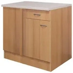FlexWell Eckunterschrank, Buche, Holzwerkstoff, 1 F&auml;cher, 1 Schublade(n)...