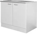 FlexWell Sp&uuml;lenunterschrank, Wei&szlig;, Holzwerkstoff, 100x85x60 cm, Made in Germany,