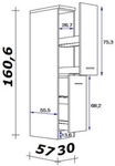 FlexWell Apothekerschrank, Eiche, Magnolie, Holzwerkstoff, einzeln stellbar,