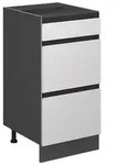 Vicco K&uuml;chenunterschrank, Wei&szlig;, Anthrazit, Holzwerkstoff, 3 F&auml;cher, 3...