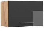 Vicco H&auml;ngeschrank, Schwarz Hochglanz, Honigeiche, Holzwerkstoff, 1 F&auml;cher,